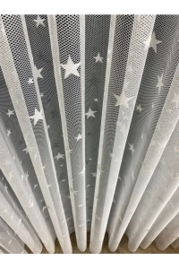 Yıldızlı çocuk odası tül perde ekstraforlu düz dikim en  perde ütü istemez